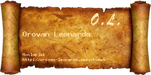 Orovan Leonarda névjegykártya